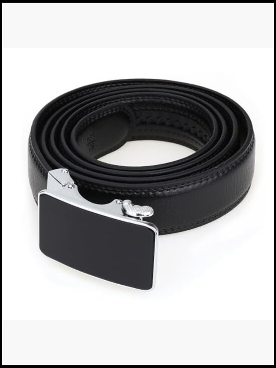 Leather Ratchet Dress Belt with Sliding Adjustable Buckle, 1 1/4 Inches Width main image 7